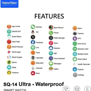 ساعة سمارت haino teko sq 14 ultra شاشة اموليد مع 3 ستراب