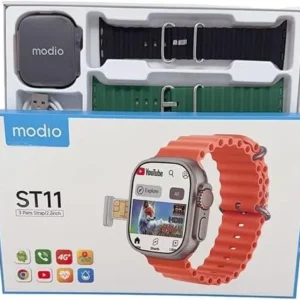 ساعة بشريحة اتصال ST11 Modio 4G Sim Ultra و3 ستراب 4GB Ram 64GB Rom