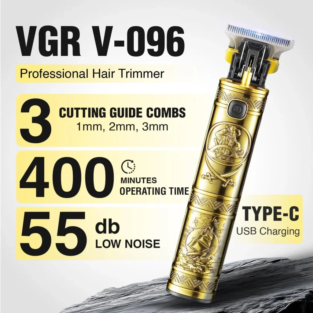 VGR 096 Trimmer أفضل ماكينة حلاقة لتحديد الشعر وتشكيل اللحى بدقة