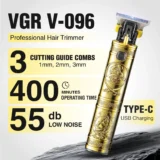 VGR 096 Trimmer أفضل ماكينة حلاقة لتحديد الشعر وتشكيل اللحى بدقة
