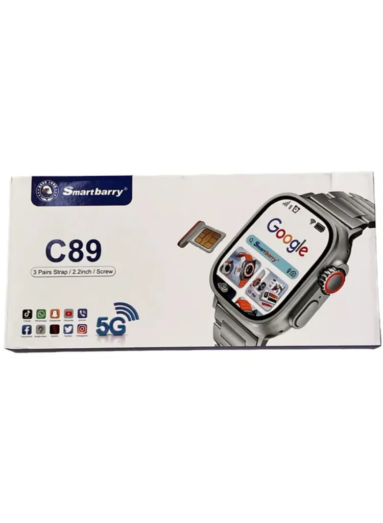 ساعة بشريحة SIM بتقنية 5G مع 3 ستراب Smart Barry C89
