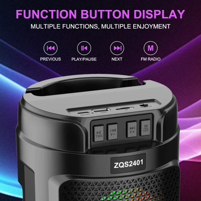 صب لاسلكى مضىء 4 بوصة ZQS2401 Daul 4 صوت ستريو