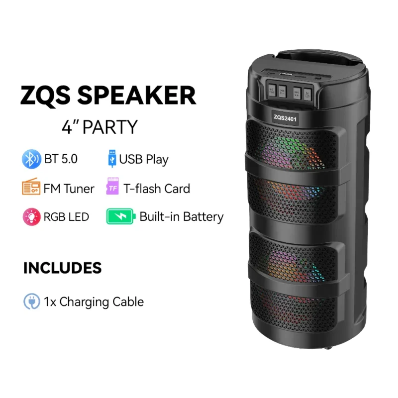 صب لاسلكى مضىء 4 بوصة ZQS2401 Daul 4 صوت ستريو
