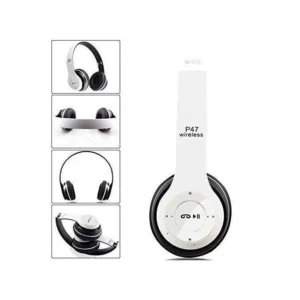 هيدفون سماعة رأس p47 headphone لاسلكية بلوتوث لون ابيض