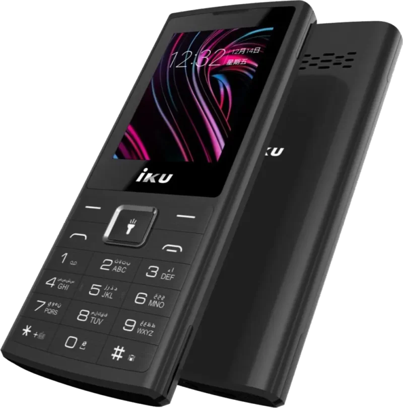 موبايل اى كيو iku s5 تليفون زراير بشريحتين شاشة 2.4 بوصة لون اسود