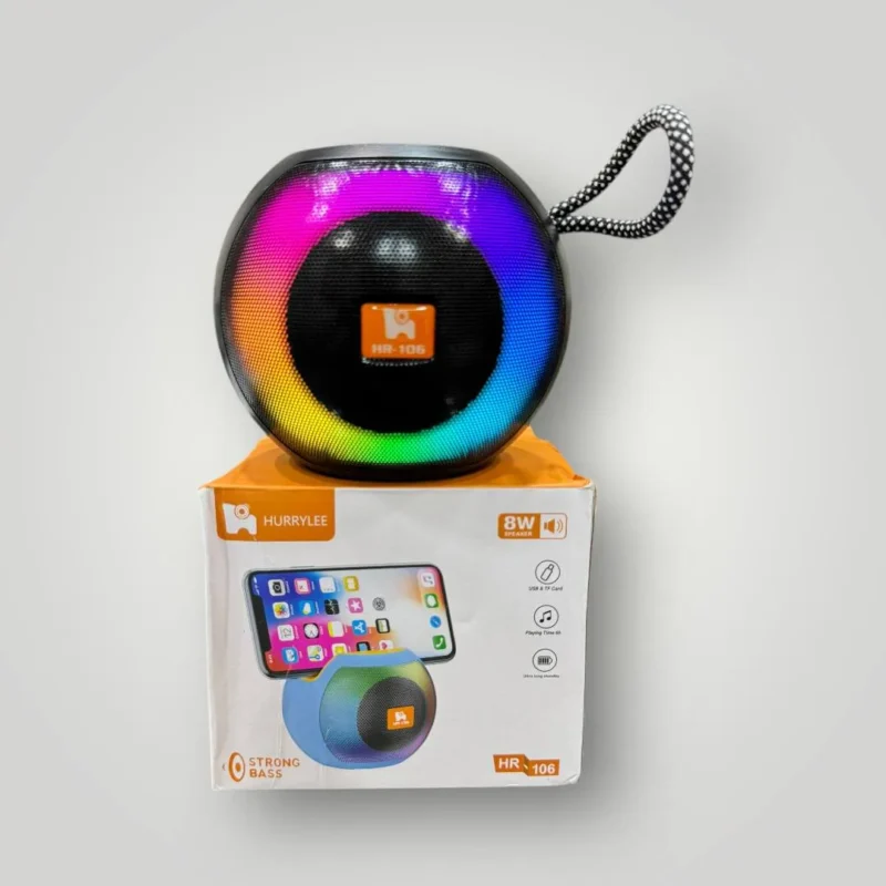 صب بلوتوث صغير hurrylee hr-106 مضىء يدعم فلاشة وميمورى