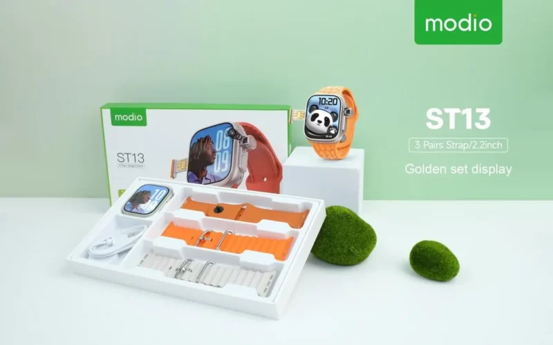 ساعة تلفون بشريحة وكاميرا Modio ST13 مواصفات 4GB RAM و64GB لون سيلفر