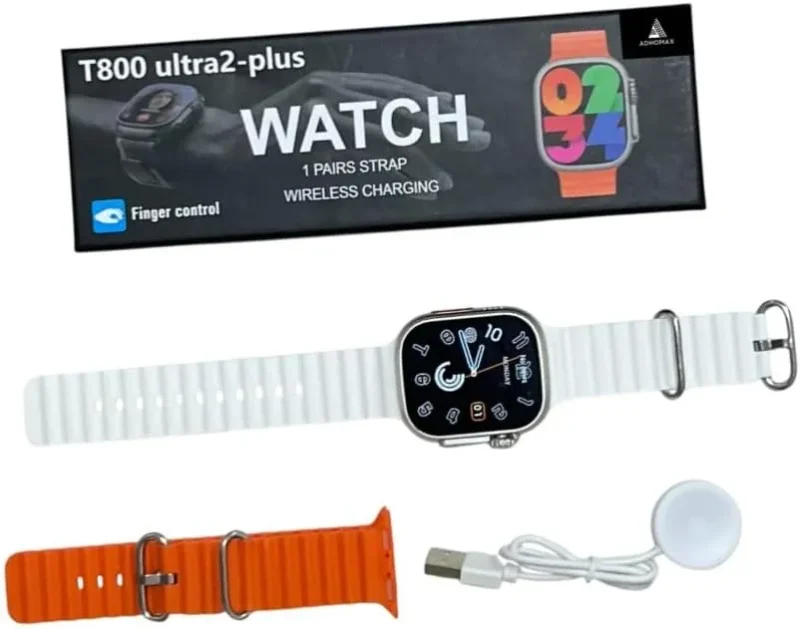 ساعة سمارت t800 ultra 2 plus دعم المكالمات عبر البلوتوث لون سيلفر