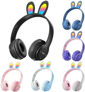 هيدفون بناتى بلوتوث b12 headphones شكل ارنب مضيئة 1 هيدفون بناتى بلوتوث b12 headphones شكل ارنب مضيئة لون كحلى