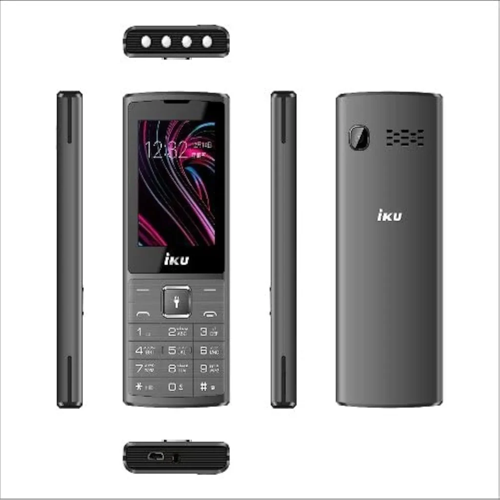 موبايل اى كيو iku s5 تليفون زراير بشريحتين شاشة 2.4 بوصة لون رمادى