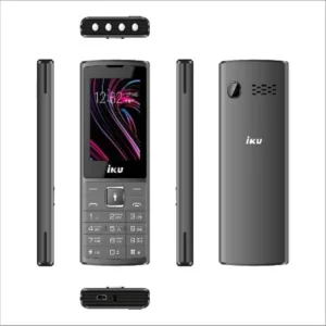 موبايل اى كيو iku s5 تليفون زراير بشريحتين شاشة 2.4 بوصة لون رمادى