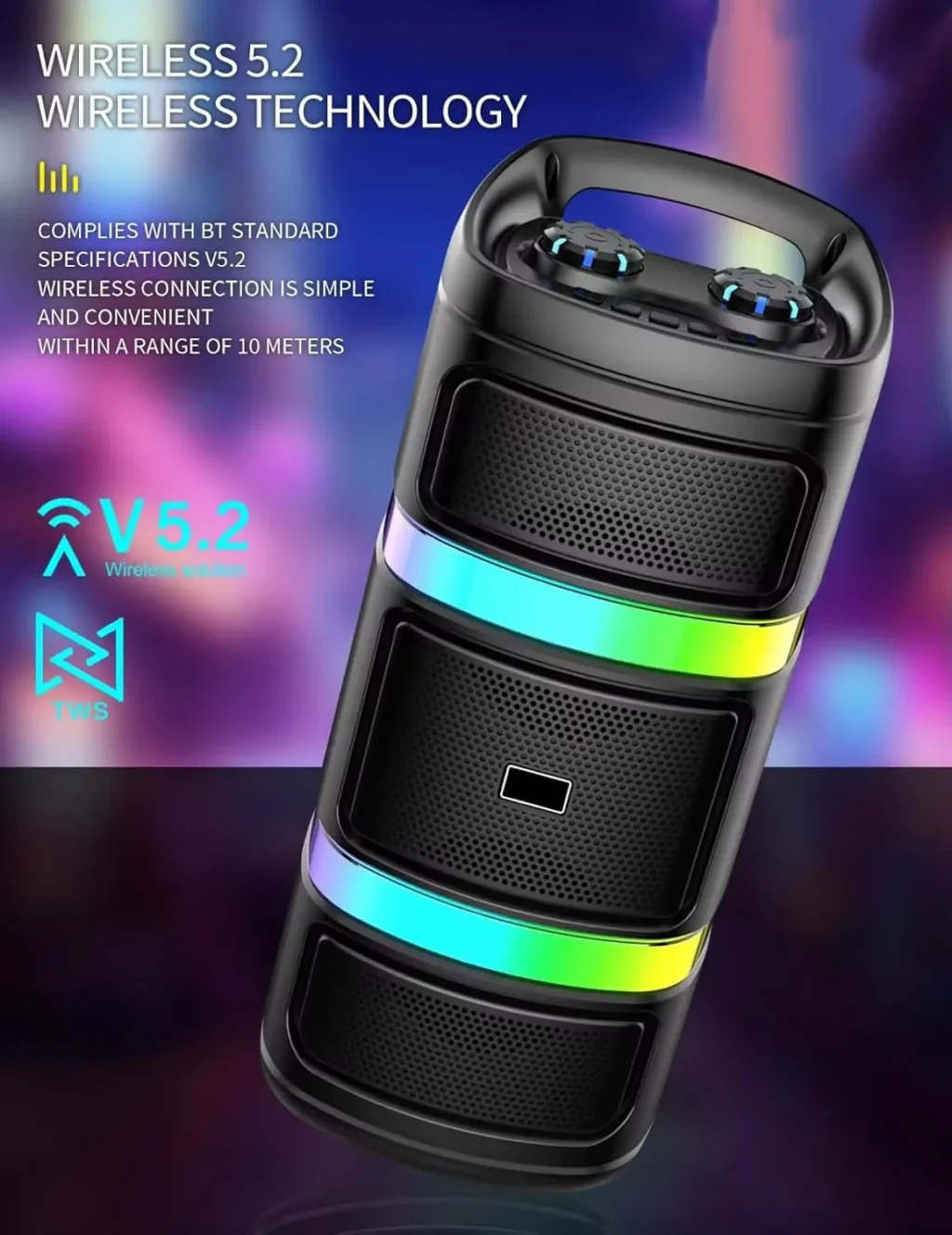 سماعة صب JL-4488 Bluetooth صوت ستيريو وإضاءة RGB