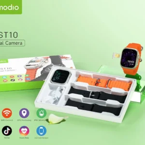 ساعة بشريحة وكاميرا Modio ST10 Dual Camera مساحة 64 جيجا، رام 4 جيجا لون اسود