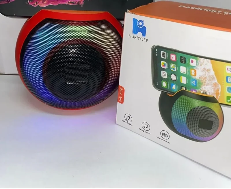 صب بلوتوث صغير hurrylee hr-106 مضىء يدعم فلاشة وميمورى