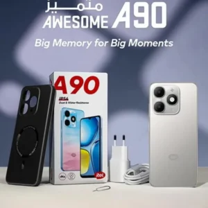 موبايل ايتل تاتش A90 ذاكرة 128جيجابايت ورام 8 جيجابايت لون اسود