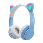 هيدفون بناتى p47m wireless headphones سماعة رأس بلوتوث - ازرق فاتح