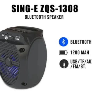 صب سماعة Sing-E ZQS 1308 لاسلكي محمول , اضاءه , صوت ستريو