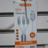 كابل شحن 3*1 سريع 120 وات Type C، Micro، آيفون