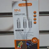 كابل شحن 3*1 سريع 120 وات Type C، Micro، آيفون