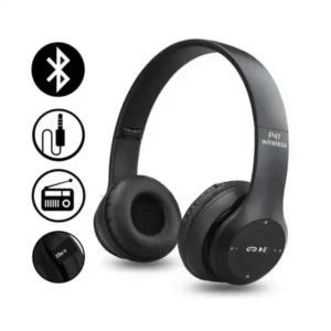 سماعة رأس لاسلكية p47 headphone هيدفون بلوتوث لون اسود