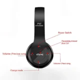 سماعة رأس لاسلكية p47 headphone هيدفون بلوتوث لون اسود