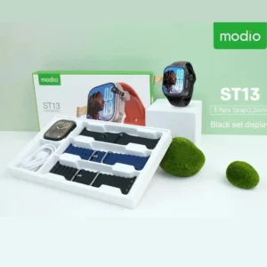 ساعة تلفون بشريحة وكاميرا Modio ST13 مواصفات 4GB RAM و64GB لون اسود