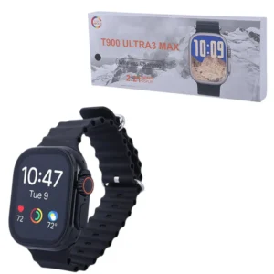 ساعة سمارت T900 Ultra 3 Max – شاشة 2.19 إنش كبيرة، مكالمات بلوتوث لون اسود