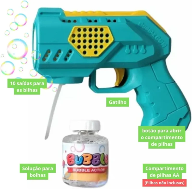 مسدس فقاعات صابون اوتوماتيك بابلز Bubble Gun لون اخضر