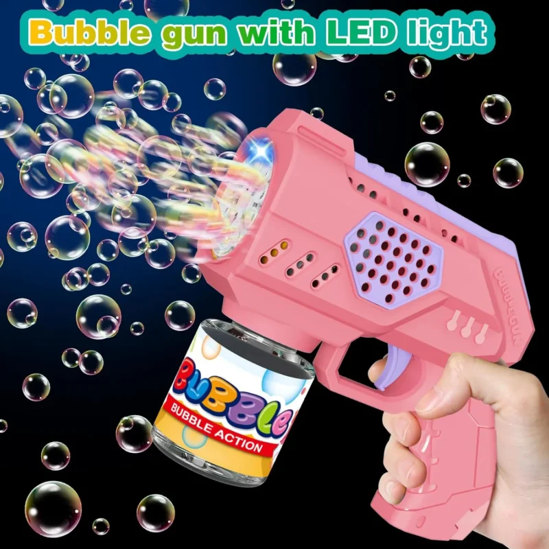 مسدس فقاعات صابون اوتوماتيك بابلز Bubble Gun لون بينك
