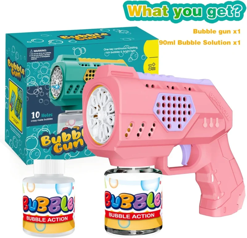 مسدس فقاعات صابون اوتوماتيك بابلز Bubble Gun لون بينك