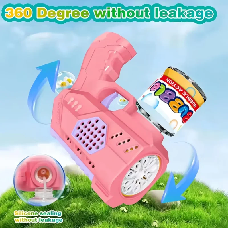 مسدس فقاعات صابون اوتوماتيك بابلز Bubble Gun لون بينك