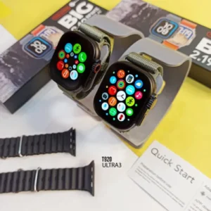 ساعة سمارت t920 ultra 3 بلوتوث شاشة كبيرة لون اسود