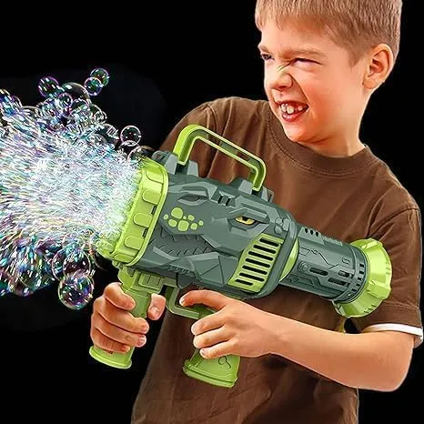 مسدس بابلز كبير 32 فتحة ترند فقاعات الصابون شكل ديناصور 2 مسدس بابلز كبير 32 فتحة ترند فقاعات الصابون شكل ديناصور