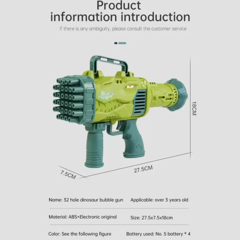 مسدس بابلز كبير 32 فتحة ترند فقاعات الصابون شكل ديناصور 8 مسدس بابلز كبير 32 فتحة ترند فقاعات الصابون شكل ديناصور لون اخضر ليمونى