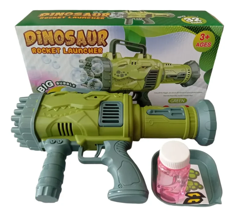 مسدس بابلز كبير 32 فتحة ترند فقاعات الصابون شكل ديناصور 11 مسدس بابلز كبير 32 فتحة ترند فقاعات الصابون شكل ديناصور لون اخضر ليمونى