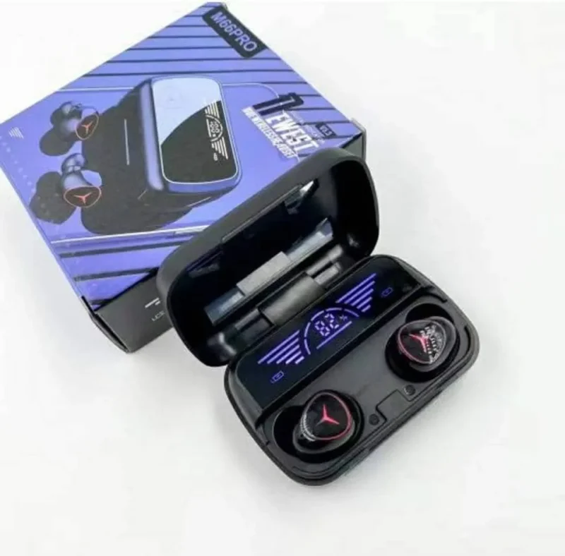 سماعة ايربودز m66 pro earbuds بلوتوث شاشة رقمية