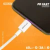 كابل شحن type c to type c شحن سريع 60 وات PD D4T من GERLAX