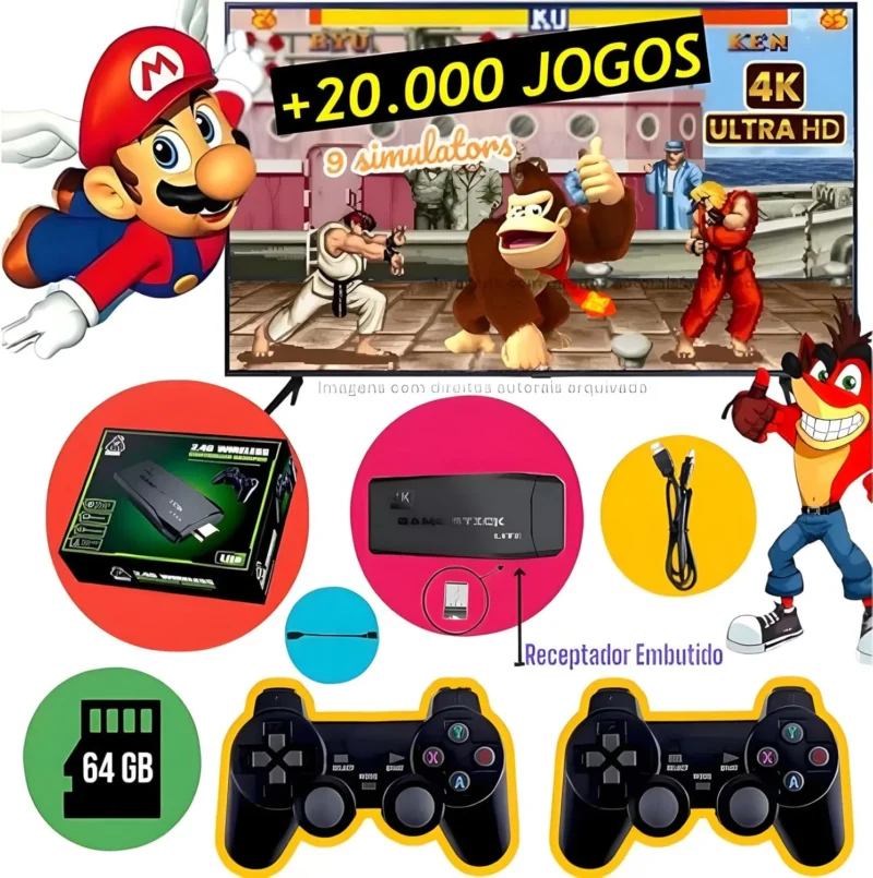 جهاز العاب اتاري Game Stick 4k أكثر من 10000 لعبة للشاشة