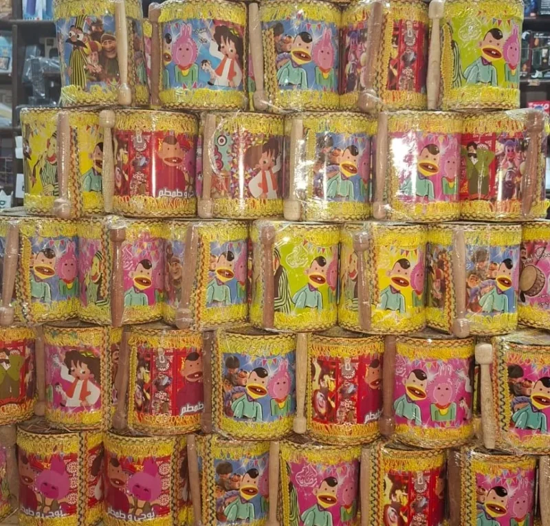 طبلة مسحراتي للأطفال بيد زان شغل لوكس بخشب طبيعي لرمضان