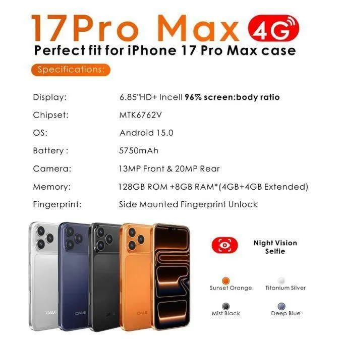 موبايل 17 برو ماكس OALE 17 Pro Max شبيه الآيفون 128 جيجا 8 رام