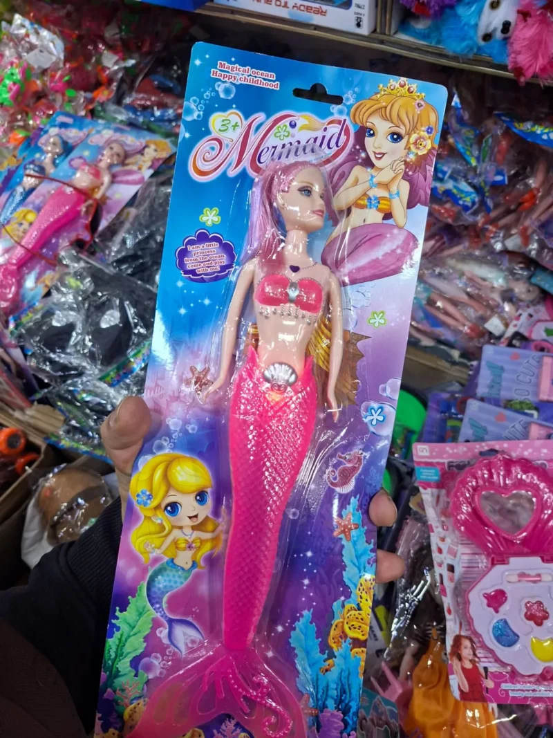 لعبة عروسة بحر باربي للأطفال على شكل حورية البحر مضيئة